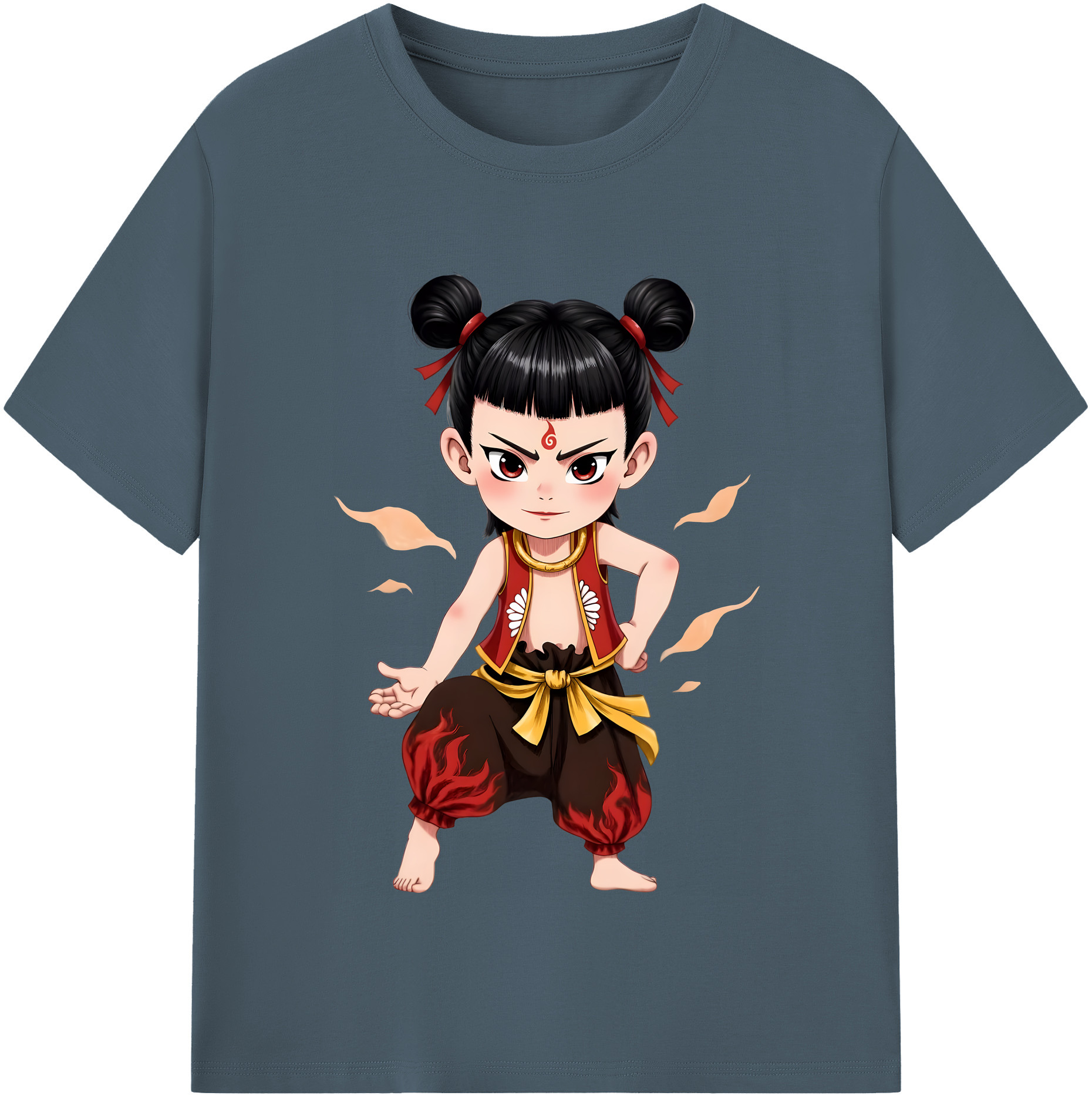 （画像用） Ne Zha 2 ナタ 魔童の大暴れ 綿100％半袖Tシャツ（フロントプリント）